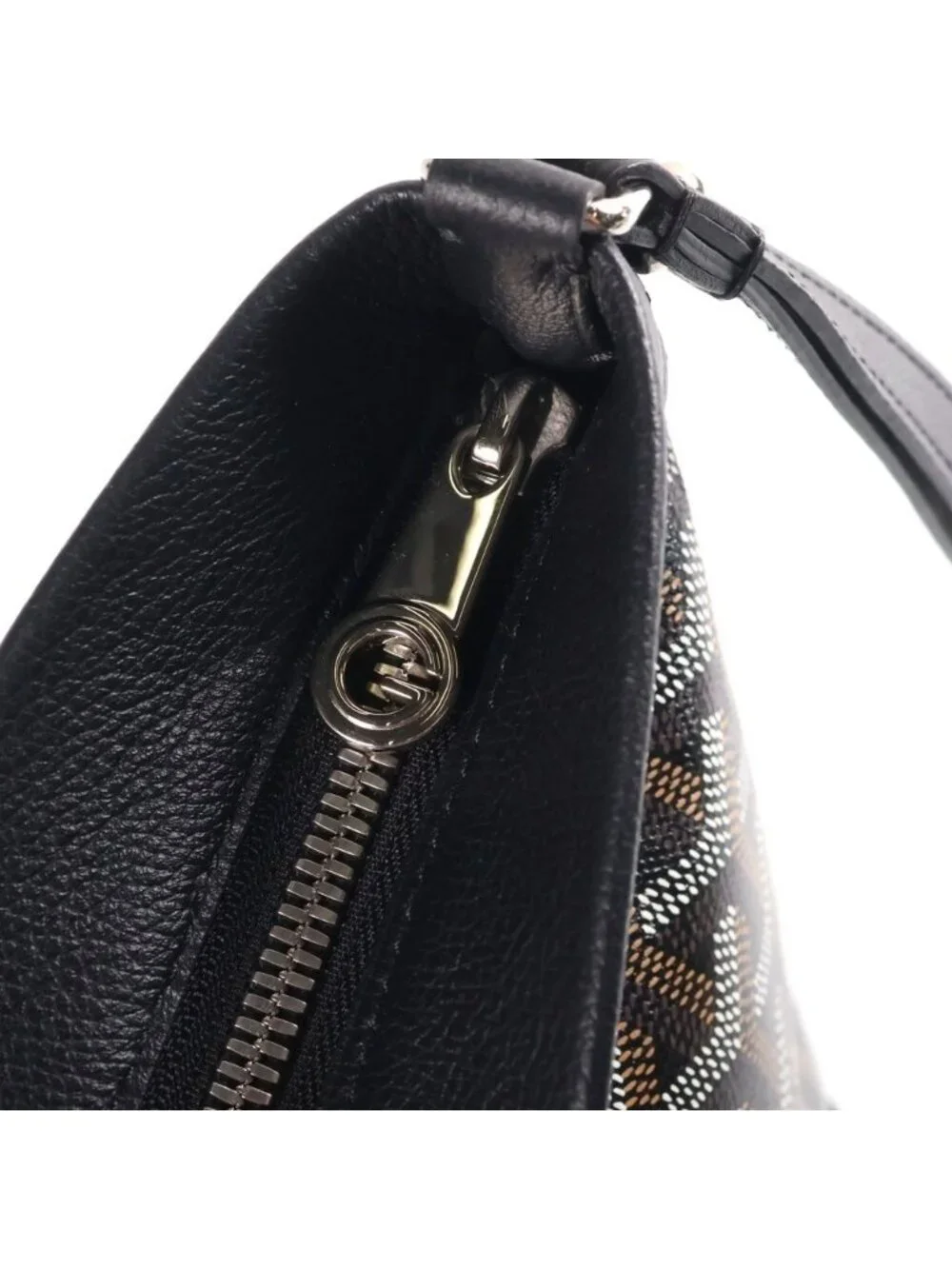 Goyard Conti Pouch Leather Handbag Clutch Black